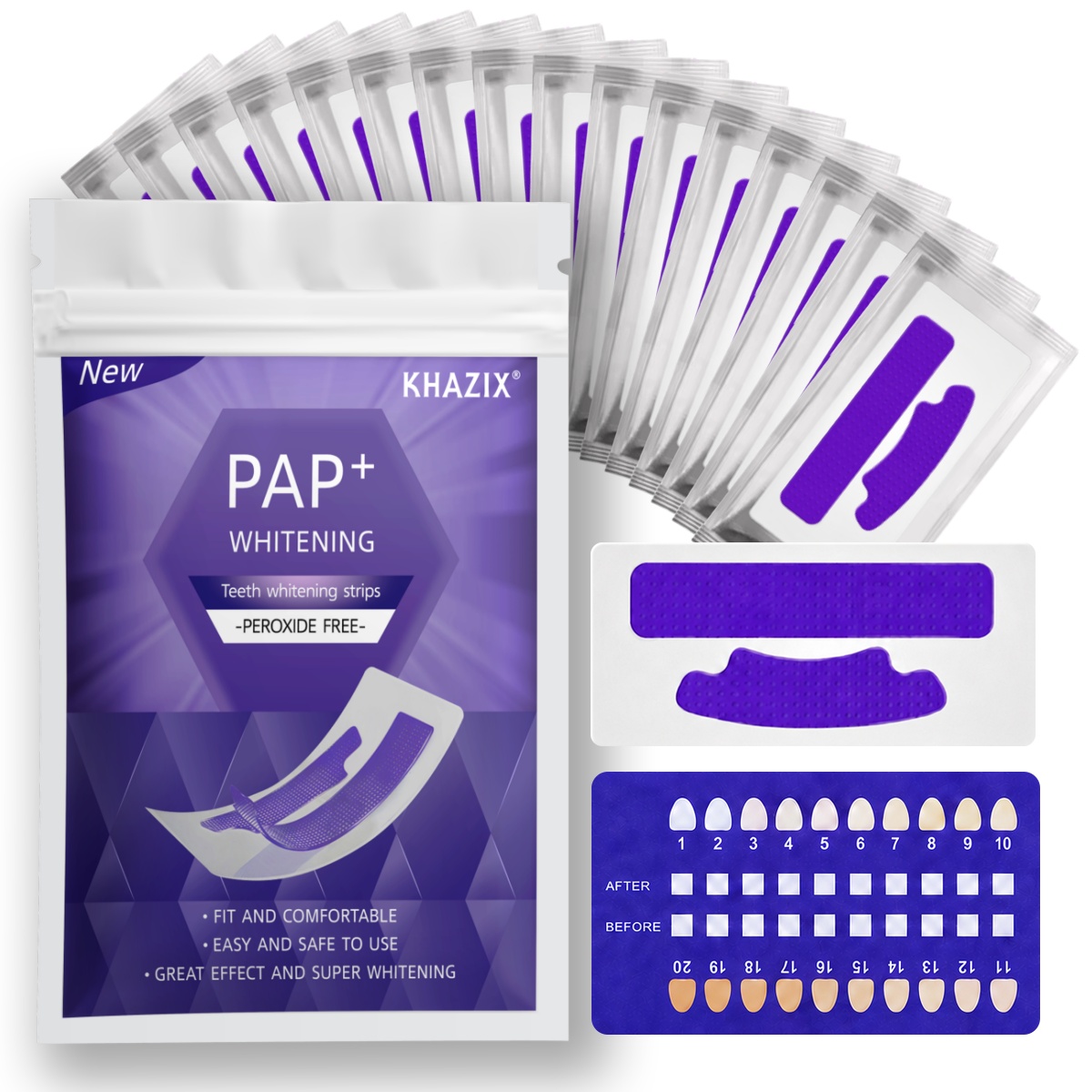 Teeth Whitening Strips Crest - 1/7 pares de tiras de clareamento