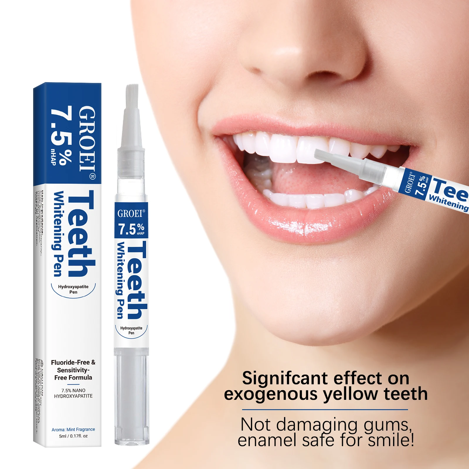 Teeth Whitening Before And After - Caneta branqueadora de dente hidroxapatite, caneta