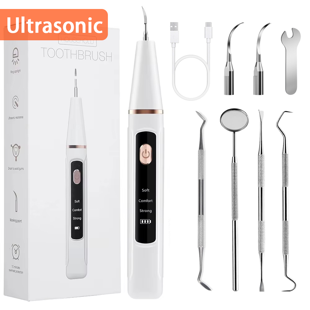 Teeth Whitening Mouthwash - Raspador dental ultrassônico elétrico, removedor de