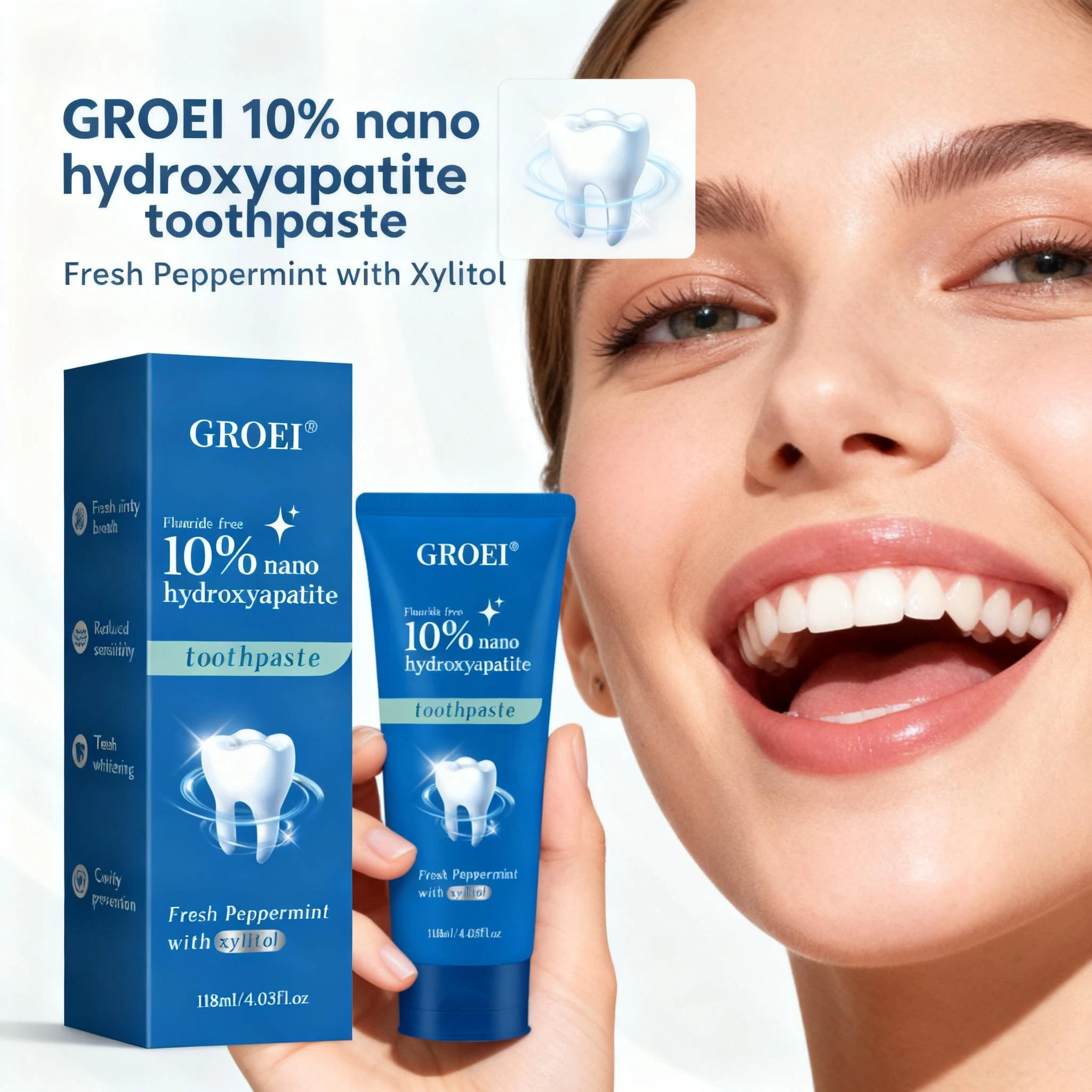 Hydroxyapatite Toothpaste - Pasta de Dente com Xilitol para