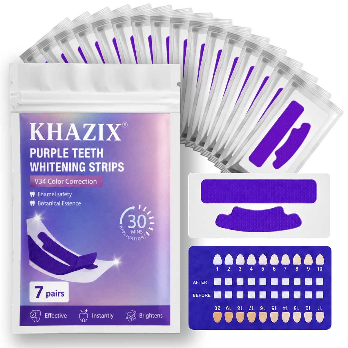 Teeth Whitening Strips Crest - 1/7 pares de tiras de clareamento
