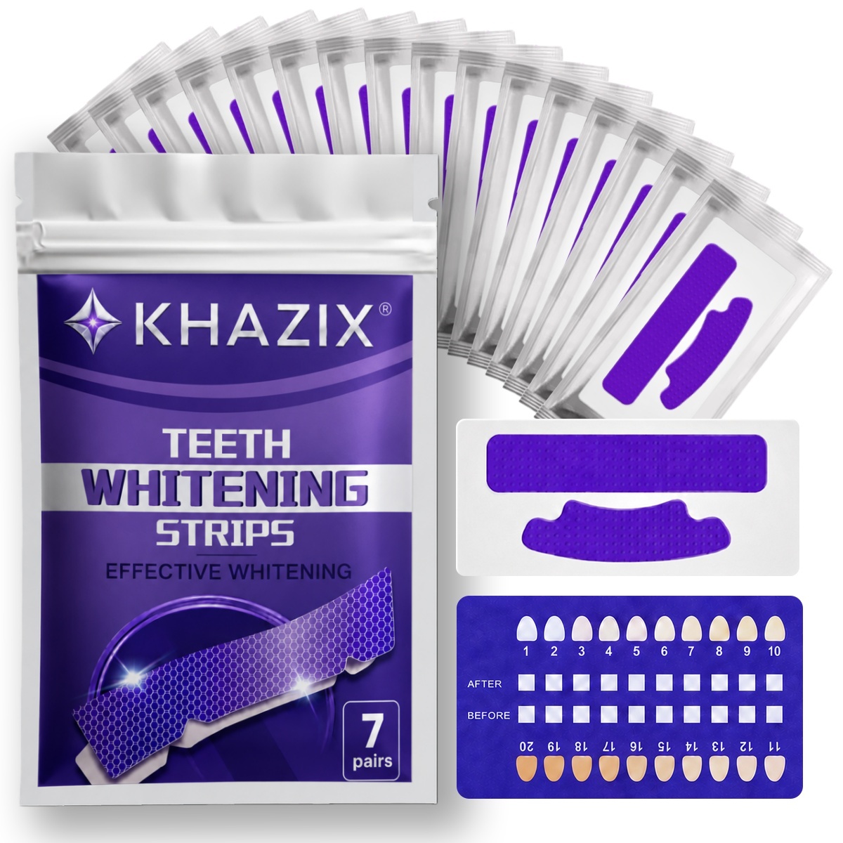 Teeth Whitening Strips Crest - 1/7 pares de tiras de clareamento