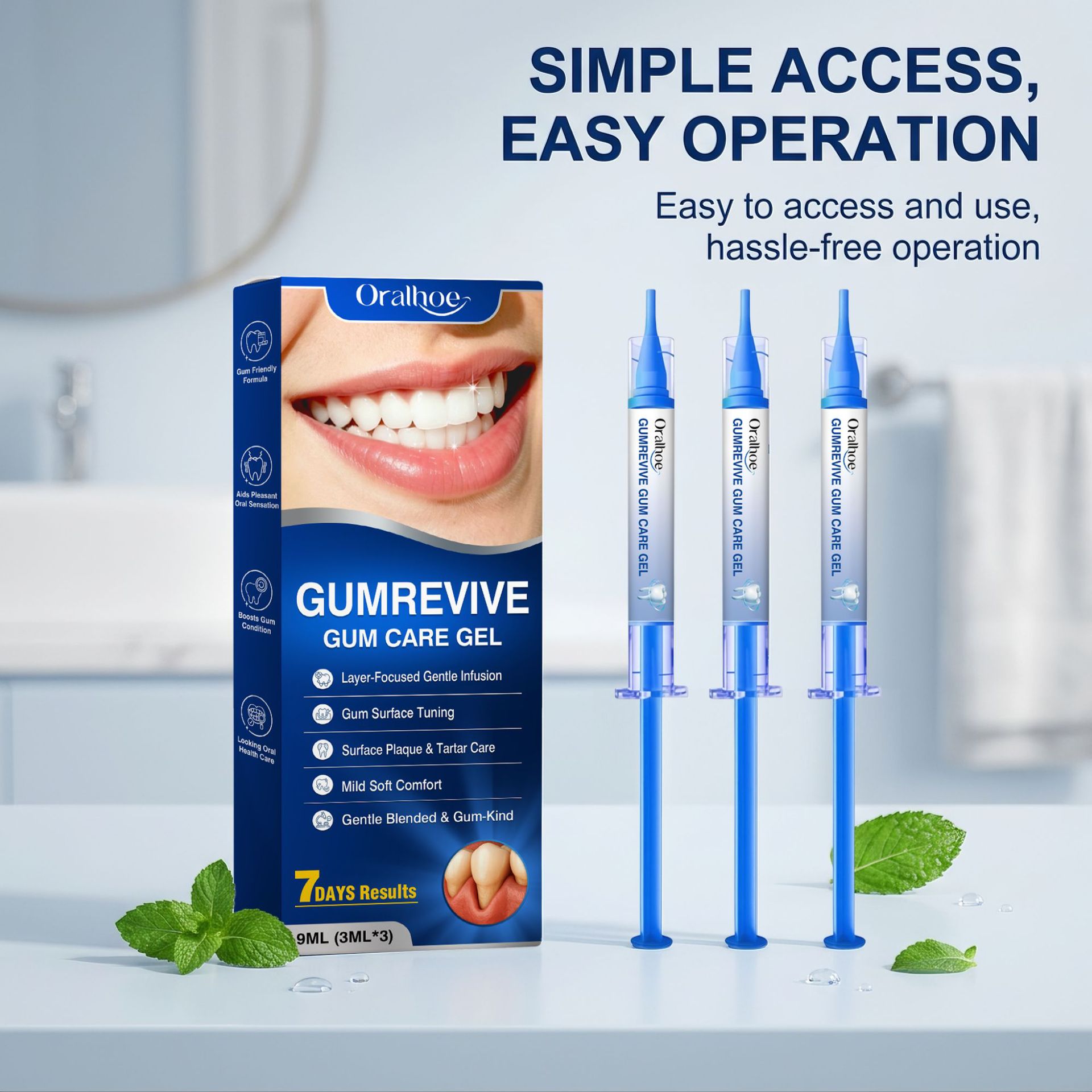Teeth Whitening Before And After - Gel para Cuidado Oral 3 Peças,