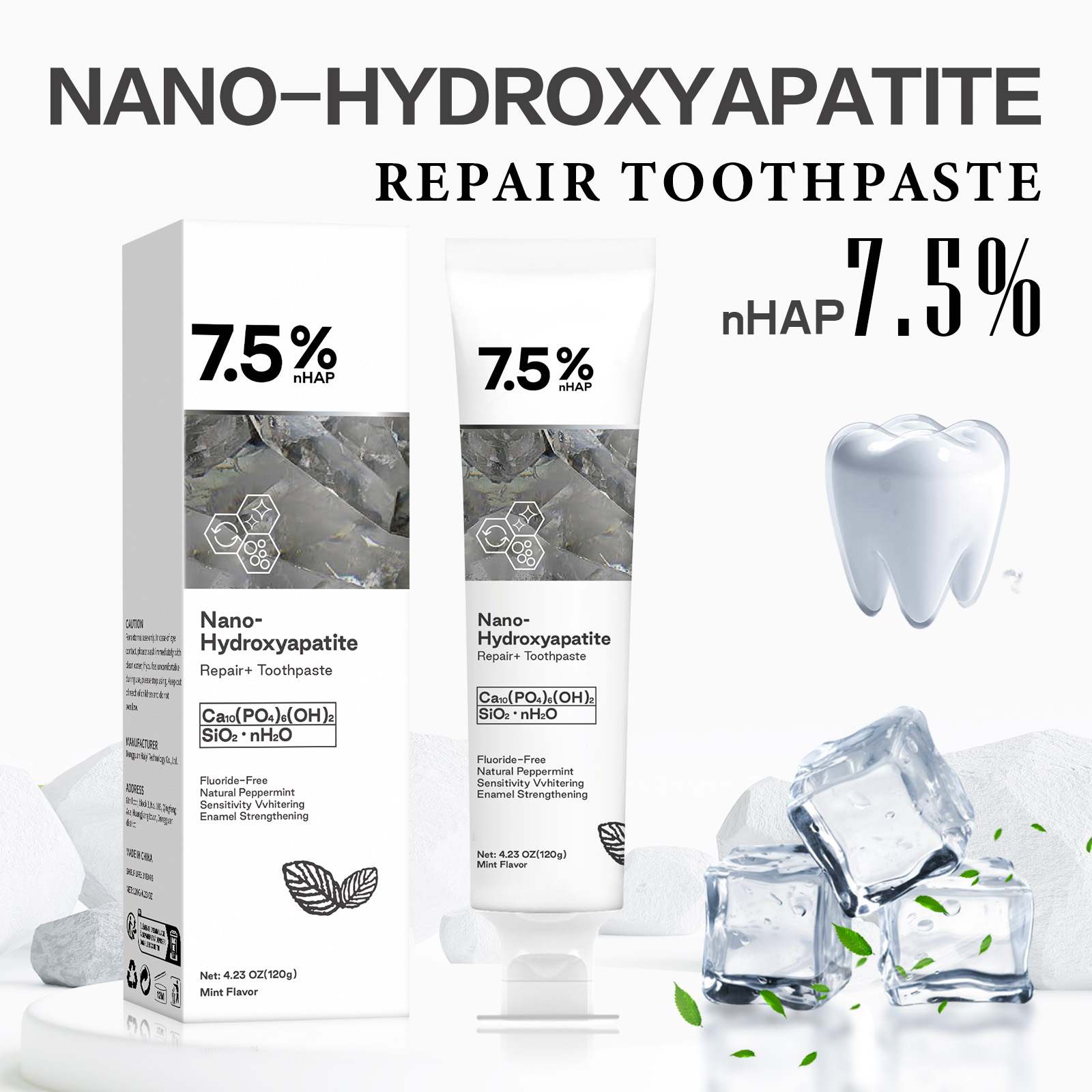 Hydroxyapatite Toothpaste - Pasta de Dente Clareadora com Hidroxiapatita