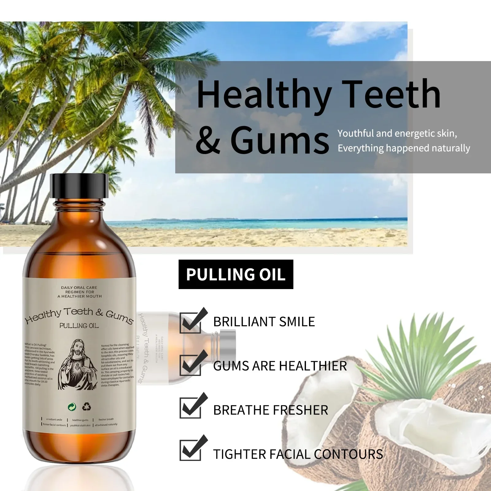 Enxaguante Bucal de Óleo de Co - Coconut Oil Pull avaliação e preço
