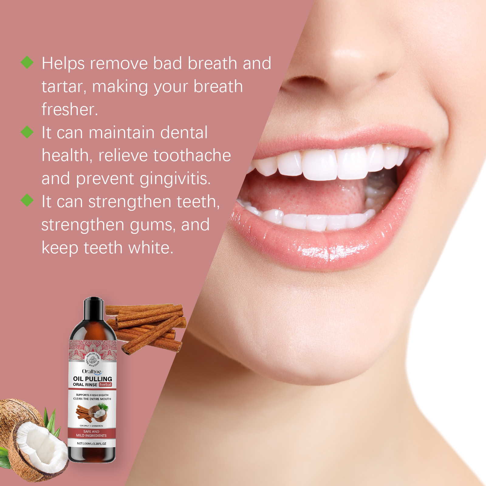 Óleo de tração de coco enxagua - Coconut Oil Pull avaliação e preço