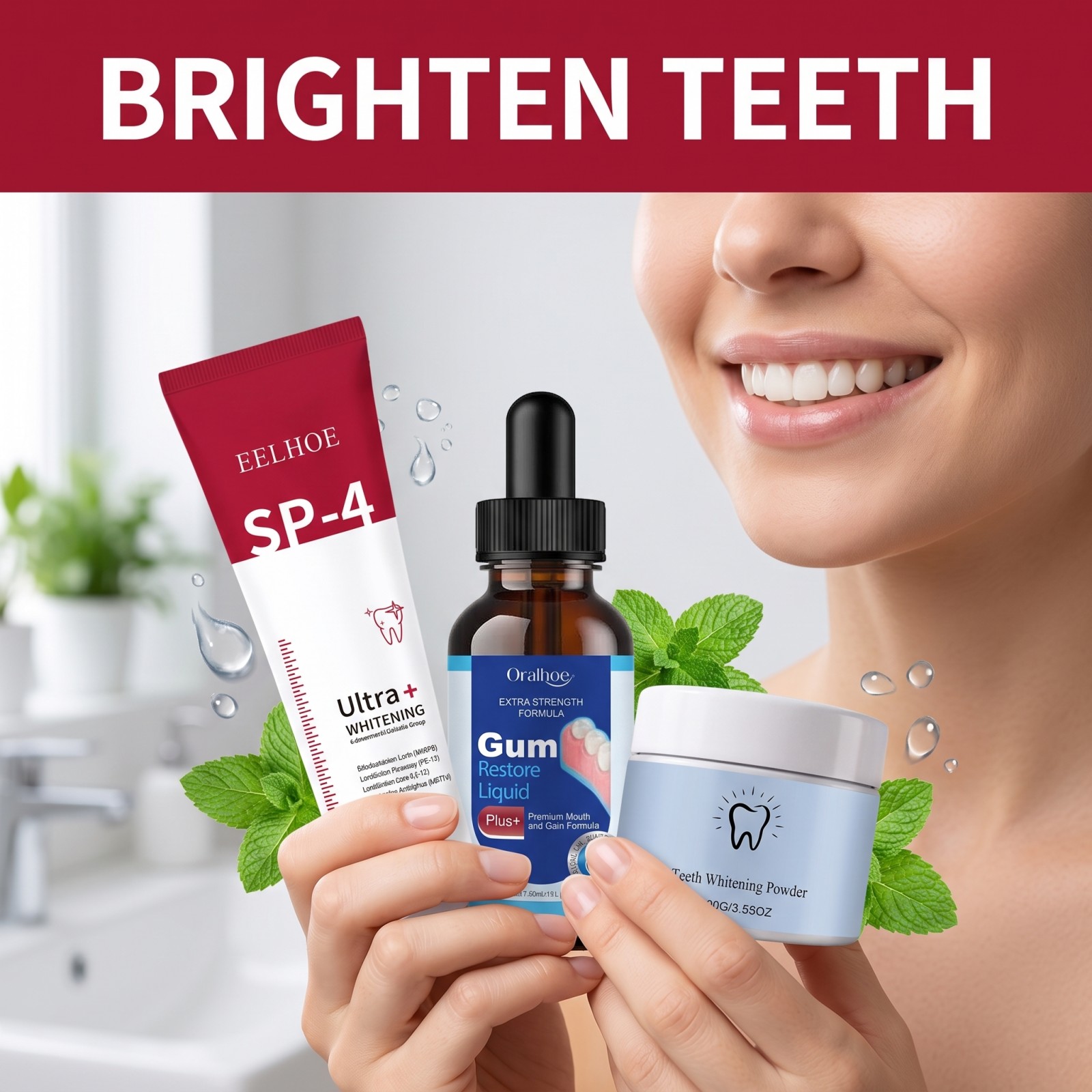Kit de Cuidados Bucais: Pasta  - Teeth Whitening Before And After avaliação e preço