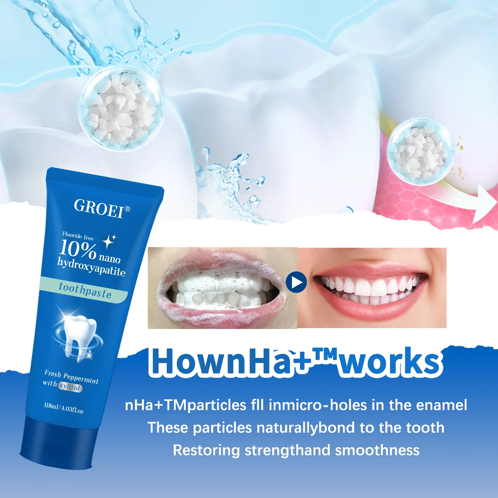 Pasta de Dente com Xilitol par - Hydroxyapatite Toothpaste avaliação e preço