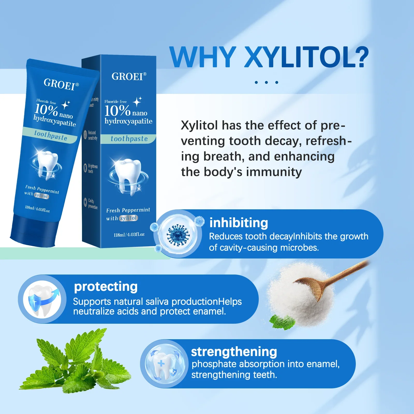 Pasta de Dente com Xilitol par - Hydroxyapatite Toothpaste avaliação e preço